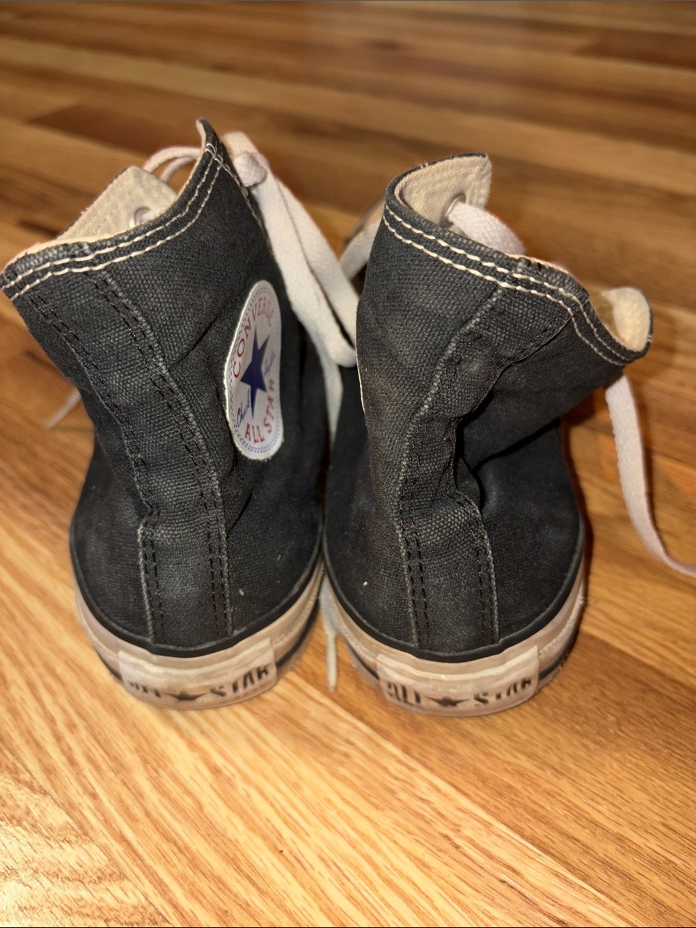 Converse Black High Top Sneakers with White Accents - Picture 7 of 9